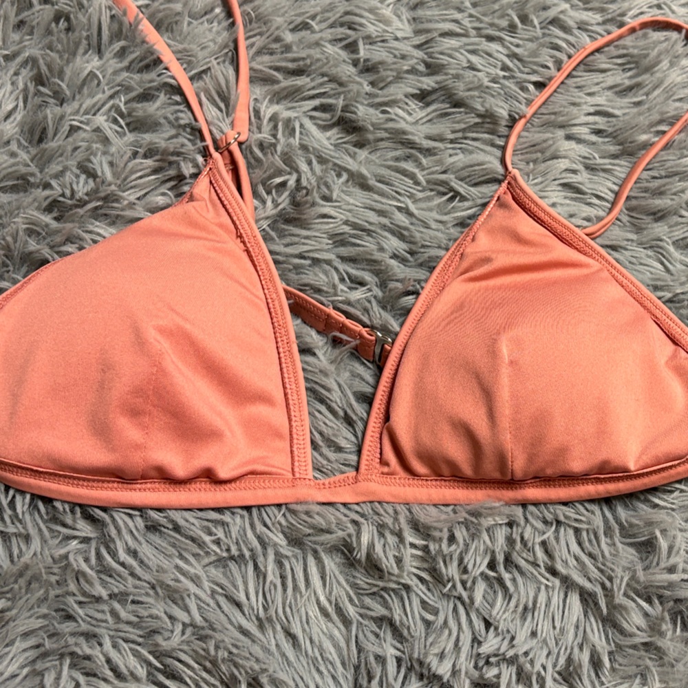 Peach Triangle Bikini Top